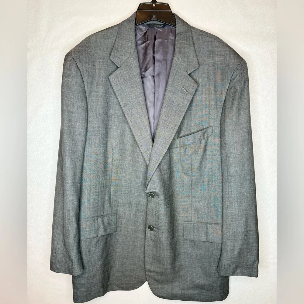 Brooks Brothers Golden Fleece Men's 100% Wool Blazer Gray Plaid 2 Button 44R